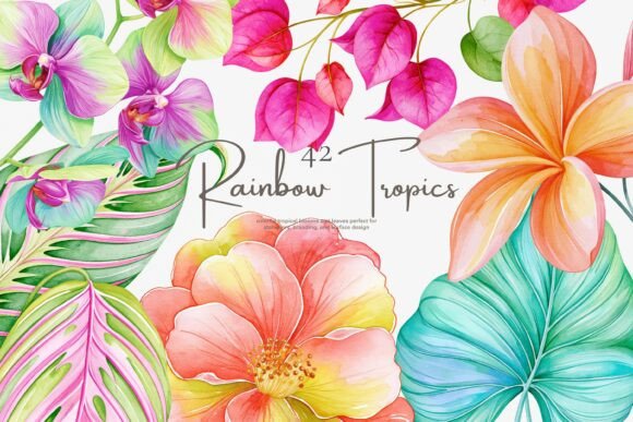 Download Tropical Flower Clipart Set - Tropic Collection