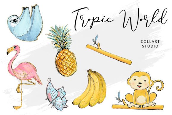 Download Tropic World Cute Clipart Set, Animals - Tropic Collection