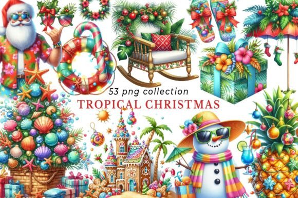 Download Tropical Christmas Clipart - Tropic Collection