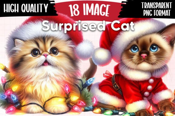 Download Surprised Cat Christmas Lights Clipart - Christmas lights clipart Collection