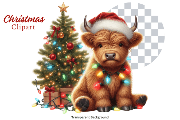 Download Highland Cow Christmas Lights Clipart - Christmas lights clipart Collection