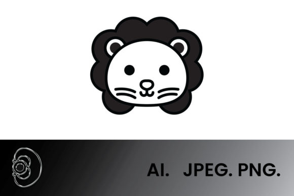 Download Black and White Cute Lion Illustration - Cute lion Collection