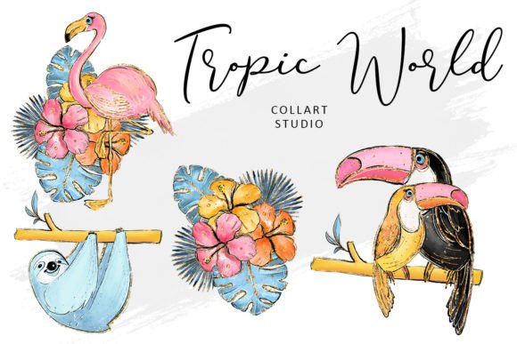 Download Tropic World Cute Clipart Set, Animals - Tropic Collection