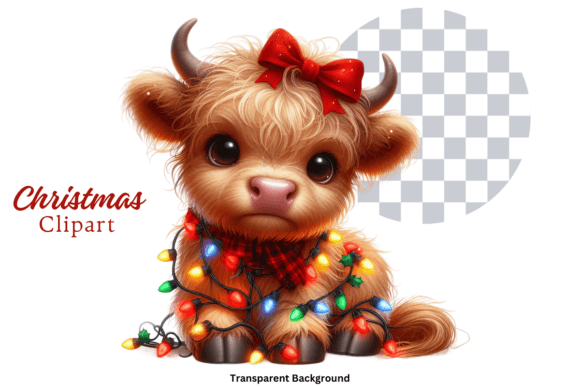 Download Highland Cow Christmas Lights Clipart - Christmas lights clipart Collection