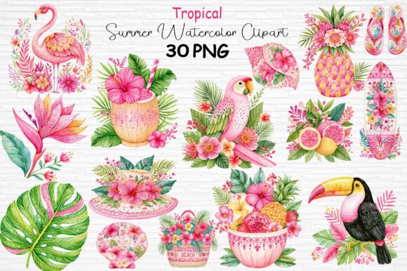 Download Tropical Summer Watercolor Clipart PNG - Watercolor clipart png Collection