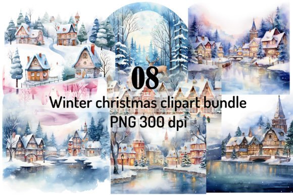 Download Christmas Village Watercolor Clipart Png - Watercolor clipart png Collection