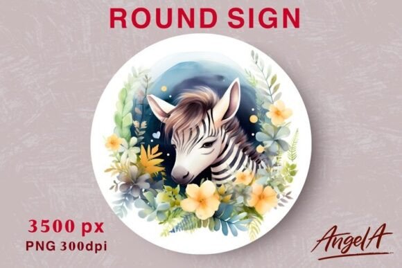 Download Baby Zebra Kids Wall Art Round Design - Kids wall art Collection