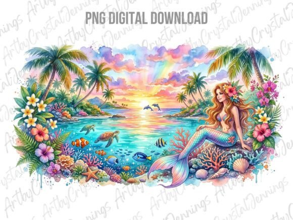 Download Tropical Mermaid Paradise Ocean PNG - Tropic Collection