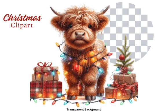 Download Highland Cow Christmas Lights Clipart - Christmas lights clipart Collection