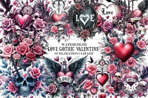 Download Love Gothic Valentine Clipart - Valentine clipart Collection