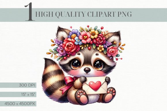 Download Cute Racoon Valentine Clipart - Valentine clipart Collection