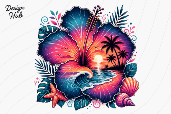Download Tropical Hibiscus Beach PNG - Tropic Collection