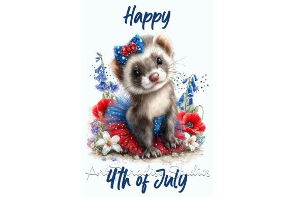 Download Patriotic Ferret Kids Wall Art Print - Kids wall art Collection